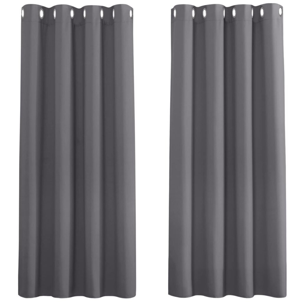 PONY DANCE Grey Blackout Curtains