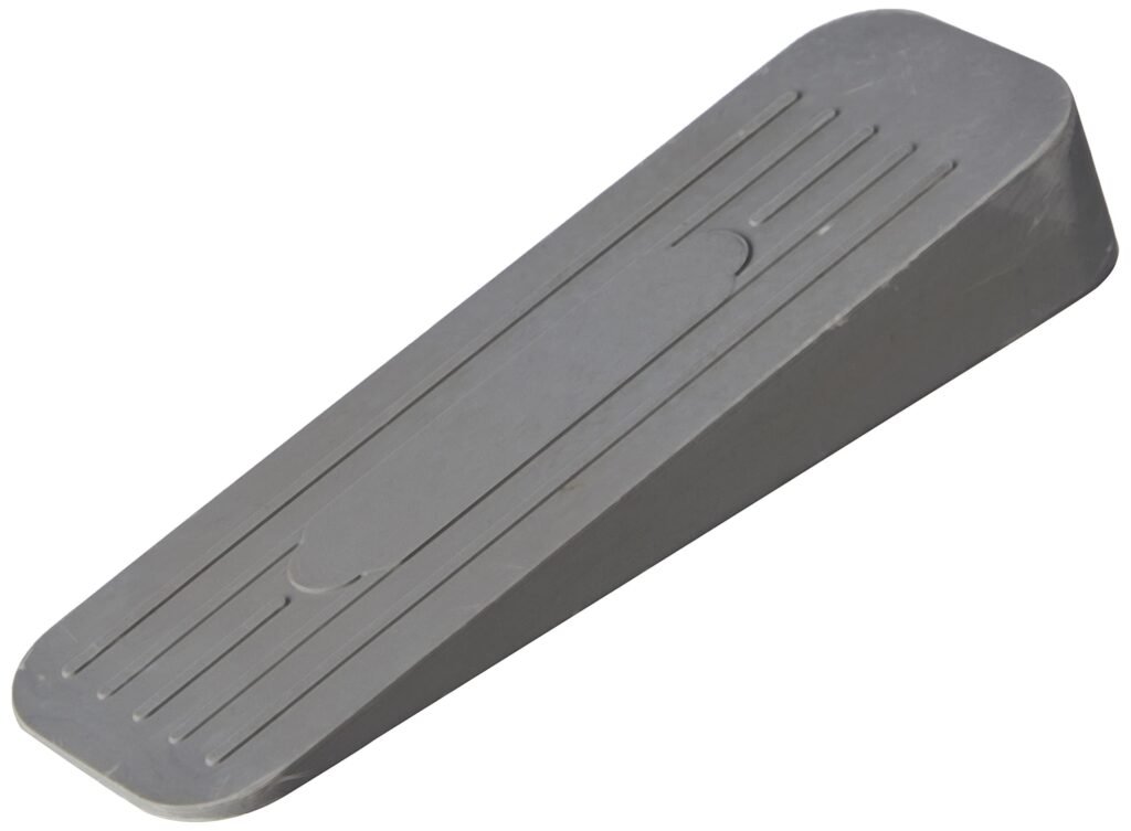 Merriway BH02509 Heavy Duty Non-Slip Rubber Door Wedge Stopper 120 x 20 x 35mm Grey